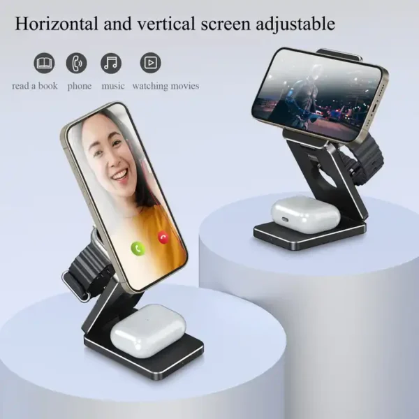 Wireless Charger - 3 in 1 Magnetic Foldable 15W - Image 4