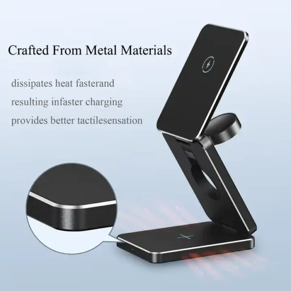 Wireless Charger - 3 in 1 Magnetic Foldable 15W - Image 6